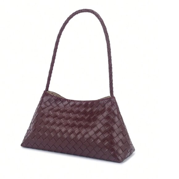 Dark Brown Woven Shoulder Bag Handmade - Picture 5 of 8